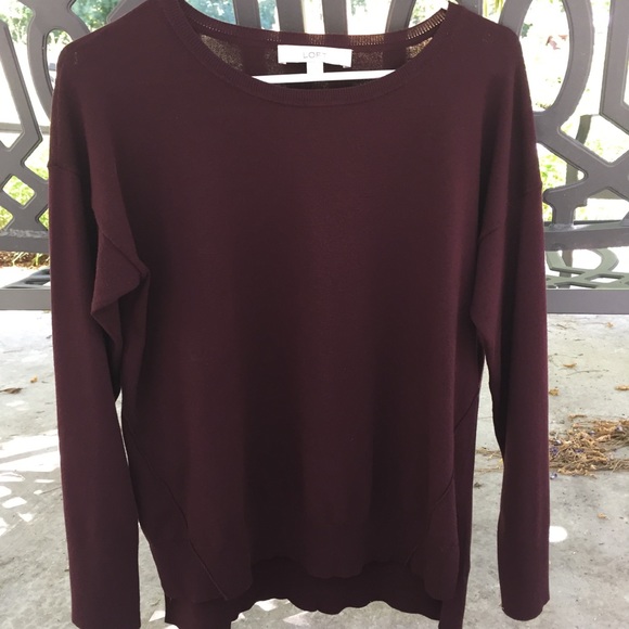 LOFT Sweaters - Loft sweater burgundy crew neck Medium